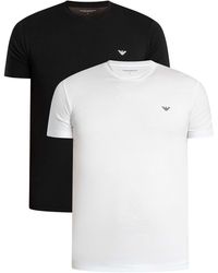 Emporio Armani - 2 Pack Lounge Crew Fitted T-shirt - Lyst