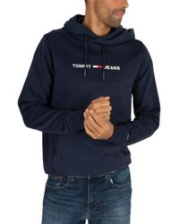 Tommy Hilfiger Mens Blue Hooded Sweatshirt
