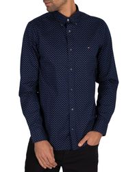 Tommy Hilfiger Slim Print Shirt - Blue