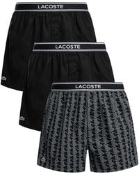 Lacoste - 3 Pack Woven Boxers - Lyst