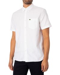 Lacoste Regular Logo Short Sleeved Shirt in White for Men | Lyst