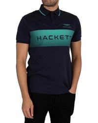 Hackett Aston Martin Racing Graphic Polo Shirt - Blue