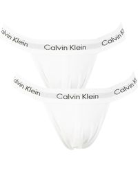 Calvin Klein 2 Pack Logo Stretch Cotton Jockstraps - White