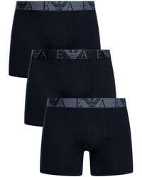 Emporio Armani - 3 Pack Stretch Cotton Boxer Briefs - Lyst