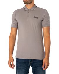 EA7 - Collar Strip Polo Shirt - Lyst