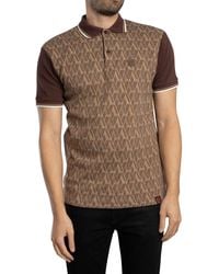 Trojan - Chequerboard Diamond Jacquard Panel Polo Shirt - Lyst