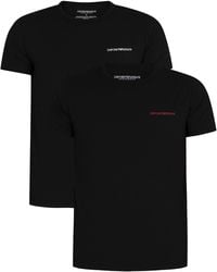 Emporio Armani 2 Pack Lounge Crew T-shirts - Black