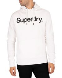 Black and white superdry hoodie Clearance