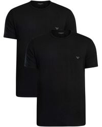 Emporio Armani - 2 Pack Lounge Crew Neck Regular T-shirt - Lyst
