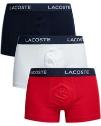 Lacoste - 3 Pack Cotton Stretch Trunks - Lyst