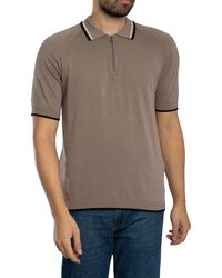 ARMANI EXCHANGE - Zip Knitted Polo Shirt - Lyst