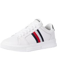 Tommy Hilfiger - Supercup Stripes Leather Trainers - Lyst