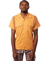 Honor The Gift Jazz Chequered Button Up 'melon' - Orange