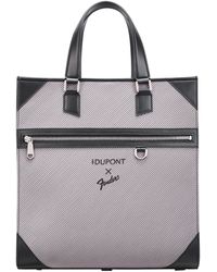 ST Dupont - Totebag Leather And Canvas - Lyst