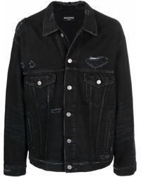 Balenciaga Distressed Denim Jacket - Black