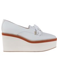 Max Mara Ladino Calfskin Derby Shoes - White