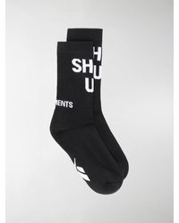 Vetements Socken mit Logo - Schwarz