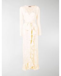 The Attico Ruffle Trim Wrap Dress - Multicolour