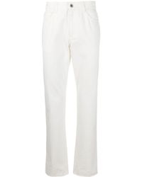Ferragamo Straight-leg Logo Patch Jeans - White