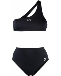 Off-White c/o Virgil Abloh Bikini Monospalla Con Logo - Black