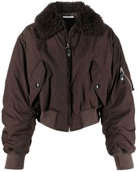 Stella McCartney Synthetic Marlee Faux Shearling And Nylon Jacket in Brown Womens Clothing Jackets Fur jackets 