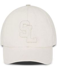 Damen Accessoires Hüte Saint Laurent Baumwolle Baseballkappe Aus Baumwoll-twill Mit Applikation Und Stickerei in Weiß Caps & Mützen 