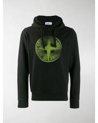 Stone Island Kapuzenpullover mit Logo - Schwarz