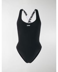 Off-White c/o Virgil Abloh Costume da Bagno Logo Nero