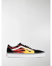 Vans 'Old Skool' Sneakers mit Flammenmotiv - Schwarz