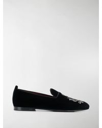 Dolce & Gabbana Logo Embroidered Loafers - Black