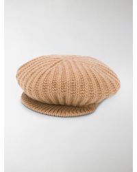 Max Mara Cashmere Knitted Cap - Natural