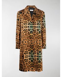 Dries Van Noten Rolta Leopard Print Coat - Orange
