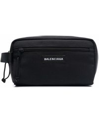 Balenciaga Explorer Logo Wash Bag - Black