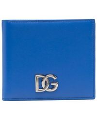 Dolce & Gabbana Leder Bifold-geldbörse aus dauphine-kalbsleder mit logoplakette in Lila für Herren Herren Accessoires Portemonnaies und Kartenetuis 