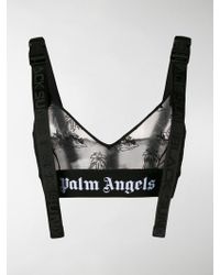 Palm Angels Island Mesh Bralette - Black