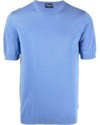 Drumohr Round Neck Short-sleeved T-shirt - Blue