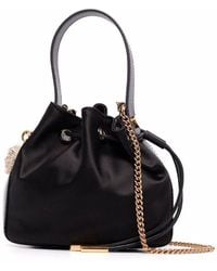 Versace Mini Satin Bucket Bag - Black