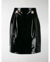 Versace Minigonna con bottoni Medusa - Nero