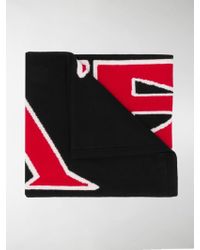 Fendi Strickschal mit Logo - Schwarz