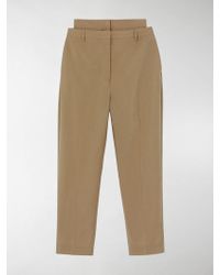 Burberry Double-waist Mohair Wool Trousers - Brown