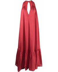 Kalita Silk Maxi Dress - Red