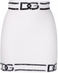 Dolce & Gabbana Dg Knitted Skirt - White