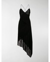 Givenchy Cascading Fringe Slip Dress - Black