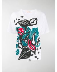 Marni T-shirt a fiori - Bianco