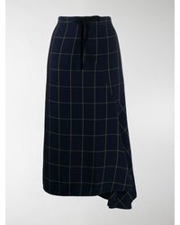McQ High-waisted Check Print Skirt - Blue