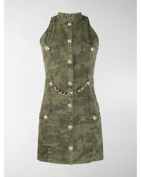 Balmain Kleid mit Print - Grün