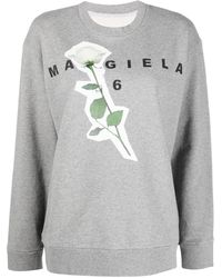 MM6 by Maison Martin Margiela Logo-print Detail Sweatshirt - Grey