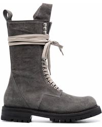 Rick Owens DRKSHDW Lace-up Leather Boots - Gray