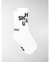 Vetements Socken mit Logo - Weiß