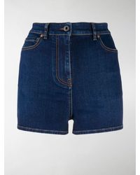 Valentino High Waisted Denim Shorts - Blue
